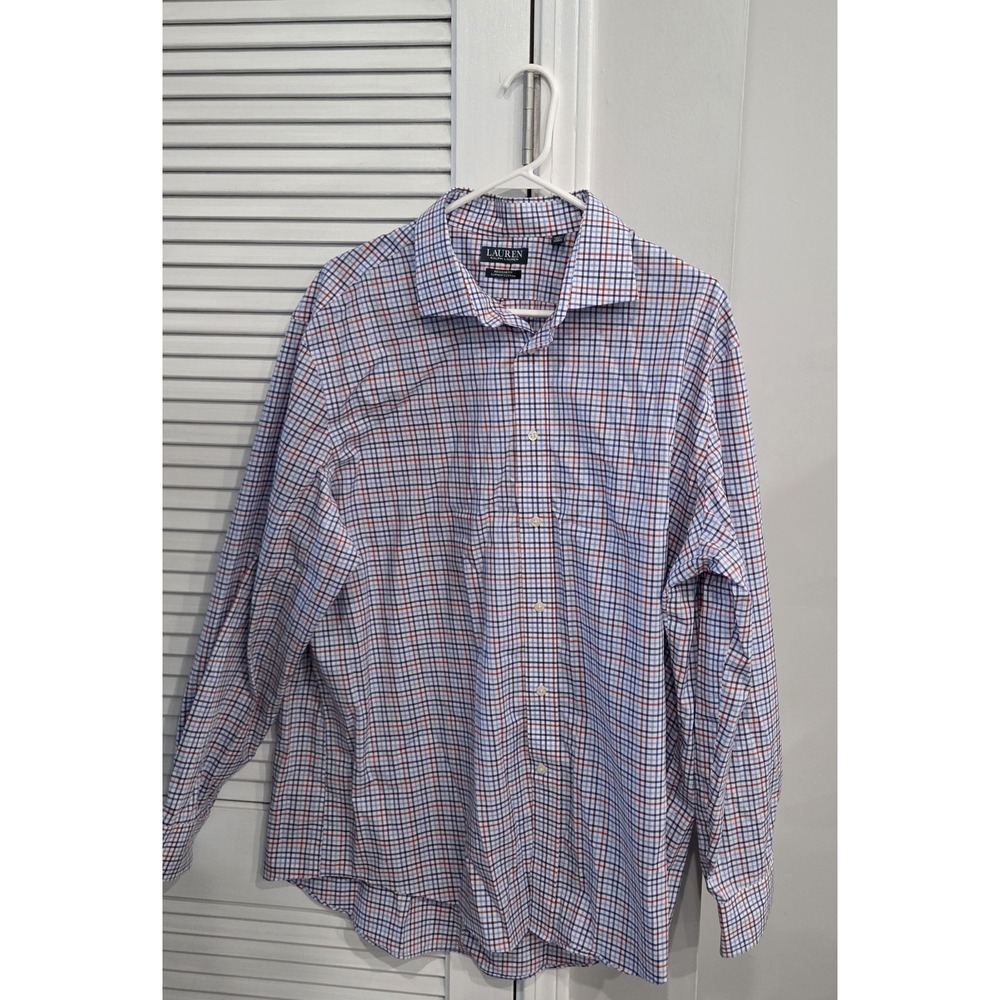 Lauren Ralph Lauren Regular Fit Supima Cotton Plaid Shirt Blue 18 34/35 2XL